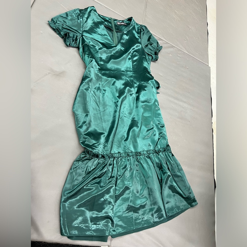 Disturbia Emerald Satin Dress L